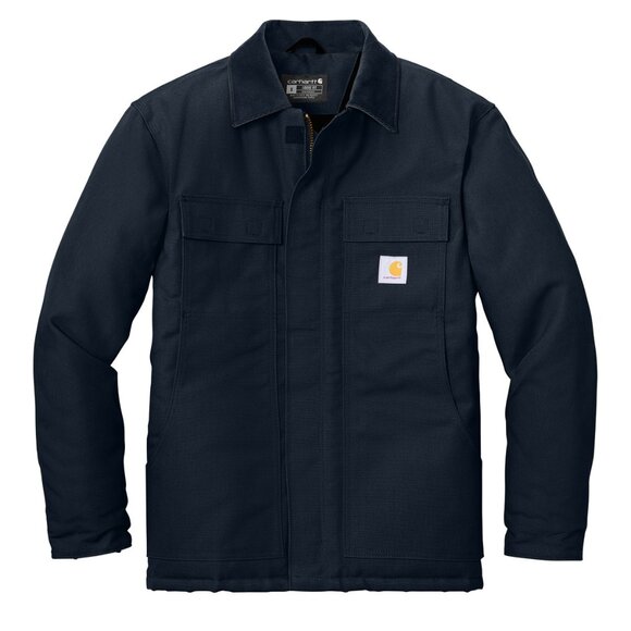 (NWT) Carhartt Mens Duck Traditional Coat Heavy Navy - Picture 1 of 5